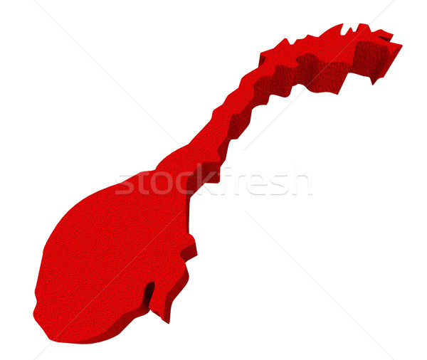 Norway Red 3d Europe Map Isolated Stock photo © iqoncept