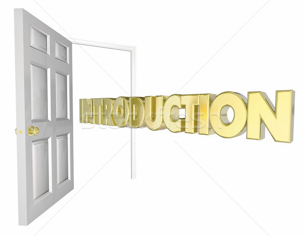 Introducere uşă deschidere bun venit cuvant 3D Imagine de stoc © iqoncept