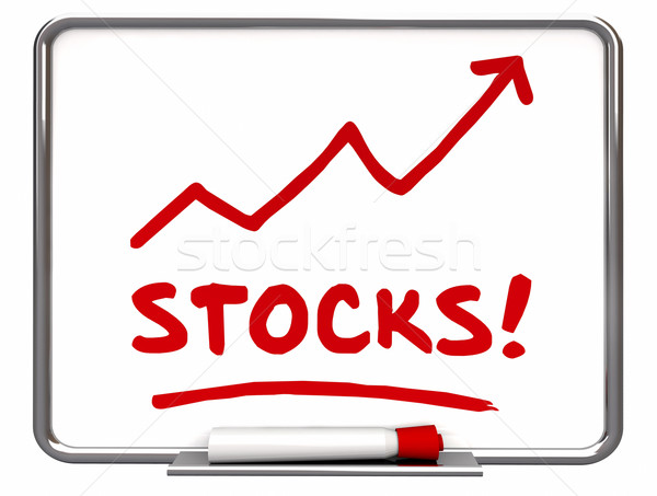 Stocks Market Rising Share Prices Rise Make Money 3d Illustratio Stock photo © iqoncept