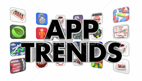 App trends populair software hot mobiele Stockfoto © iqoncept