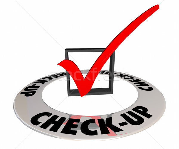 Check-Up Physical Evaluation Test Exam Mark Box 3d Illustration Stock photo © iqoncept