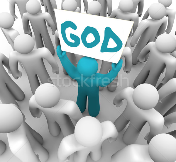 [[stock_photo]]: Personne · signe · mot · dieu · bleu