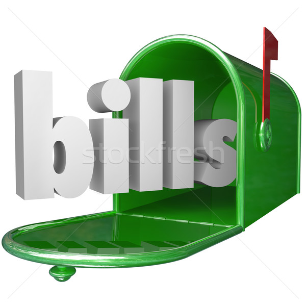 Bills Word in Mailbox Paying Down Debt Credit Card Payment Stock photo © iqoncept