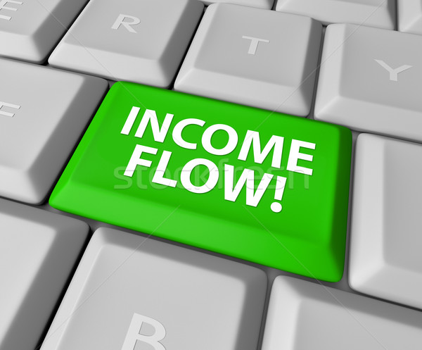 Income Flow Earning Money Investment Profit Revenue Keyboard But Stock photo © iqoncept
