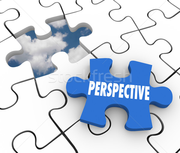 Perspective Puzzle Piece Vision Successful Plan Solution Stock photo © iqoncept