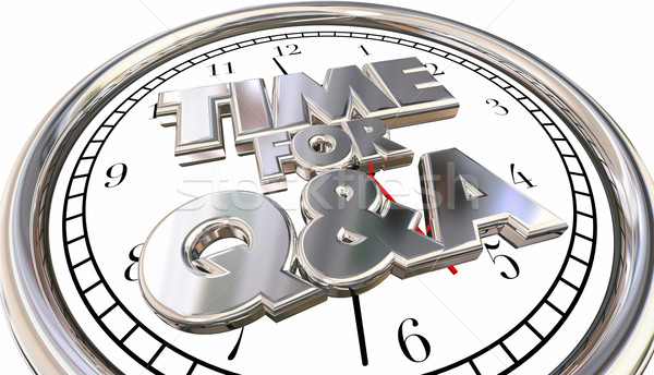 Time for Q and A Questions Answers Ask Information Clock 3d Word Stock photo © iqoncept