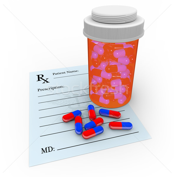 Kapszula tabletták vényköteles gyógyszer üveg gyógyszeres üveg néhány Stock fotó © iqoncept