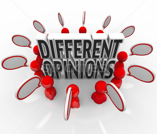 Stock photo: Different Opinions Speech Bubbles People Arguing Dispute