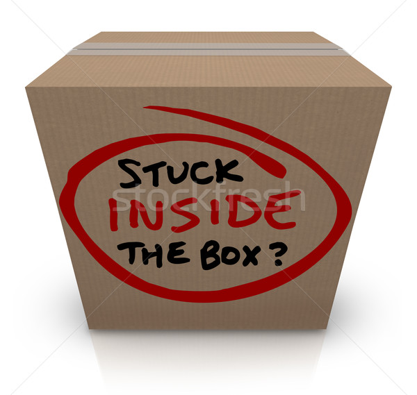 Stock photo: Stuck Inside the Box Stale Unoriginal Ideas Same Bureaucracy