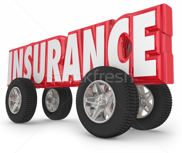 Insurance Word Truck Car Wheels Insured Driving Policy Stock photo © iqoncept