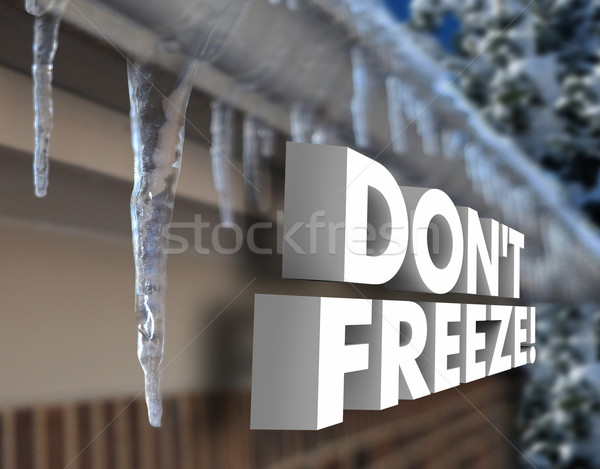 Don't Freeze 3d Words Cold Weather Winter Storm Frozen Stock photo © iqoncept