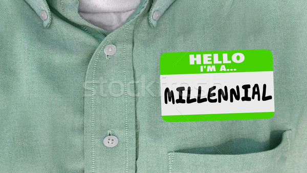 Hello I am a Millennial Generation Y Nametag Sticker Word Stock photo © iqoncept