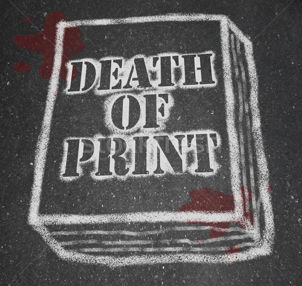 Death of Print - Chalk Outline of Book Stock photo © iqoncept