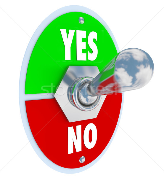 Toggle Switch Lever Yes No Approval or Rejection Stock photo © iqoncept