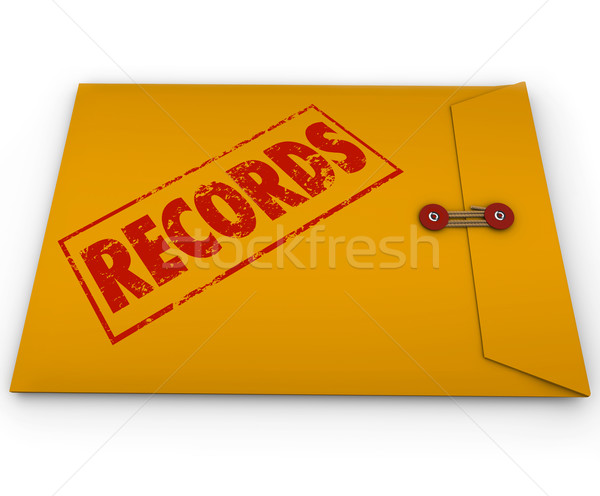 Rekordy dokumentów żółty kopercie poufny informacji Zdjęcia stock © iqoncept