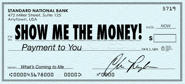 Show Me the Money Check Payday Earnings Wages Stock photo © iqoncept