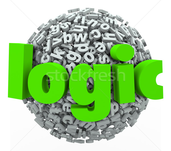Logique mot lettre sphère pensé processus Photo stock © iqoncept