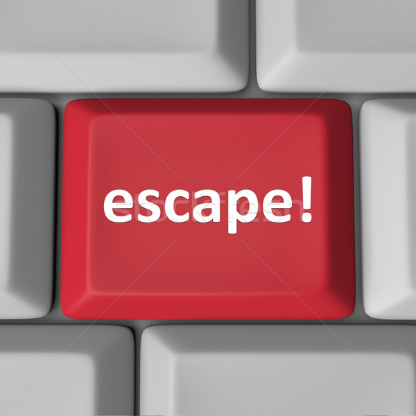 Stock photo: Escape Red Computer Keyboard Key Flee Rescue Correct Error