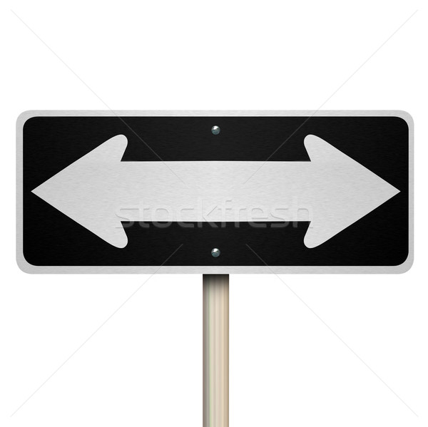 Two 2-Way Street Road Sign Options Choices Directions Stock photo © iqoncept