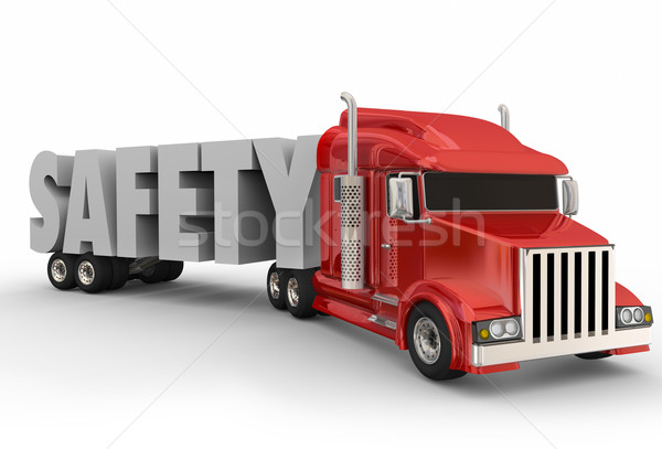 Safety Truck Trailer 3d Word Driving Training Semi Big Rig Stock photo © iqoncept