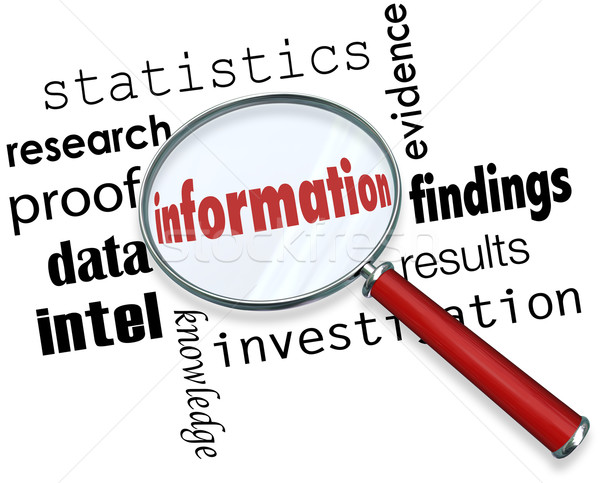 Informationen Lupe Suche Sachverhalt Daten Forschung Stock foto © iqoncept