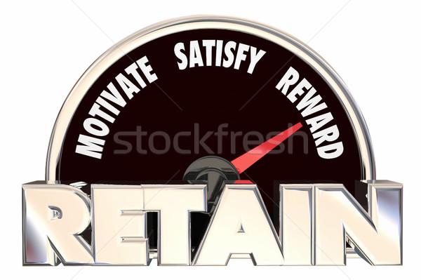 Retain Customers Employees Retention Speedometer 3d Illustration Stock photo © iqoncept