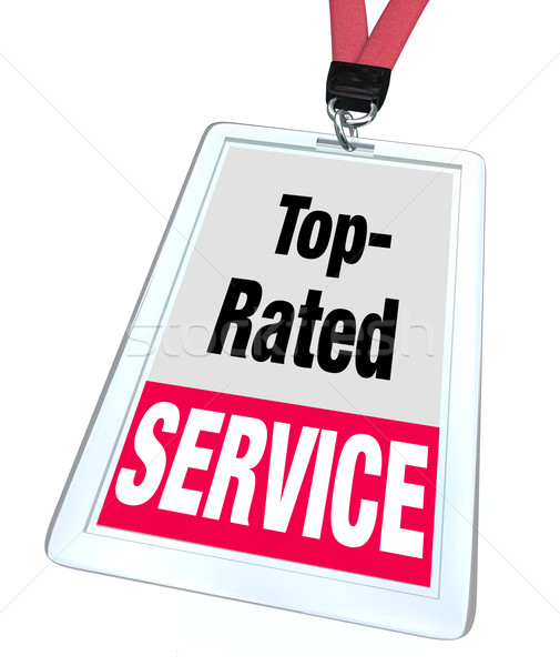 Stock photo: Top Rated Service Employee Badge Name Tag Customer Support