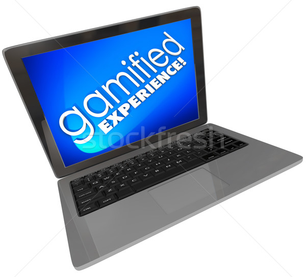 Gamified Experience Computer Laptop Marketing Education Gamifica Stock photo © iqoncept