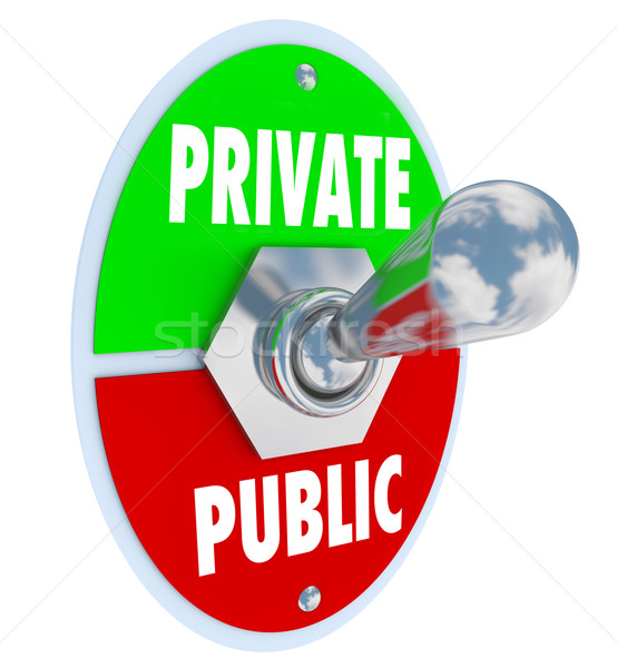 Private Vs Public Words Toggle Switch Privacy or Shared Informat Stock photo © iqoncept