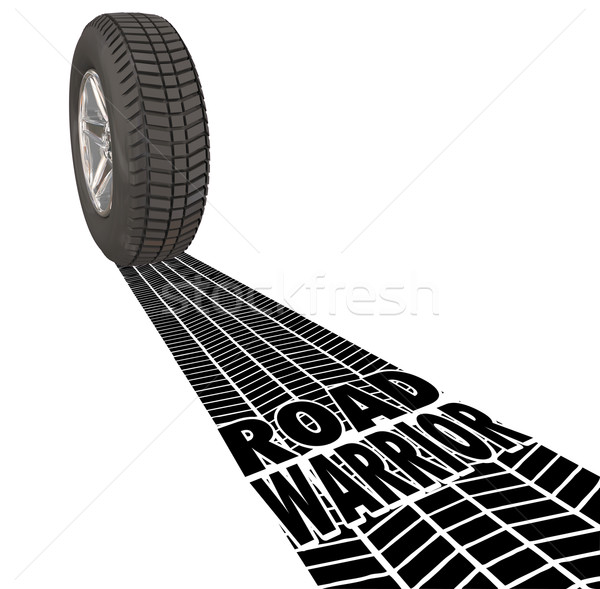 Road Warrior Tire Track Words Traveling Salesman Business Work T Stock photo © iqoncept