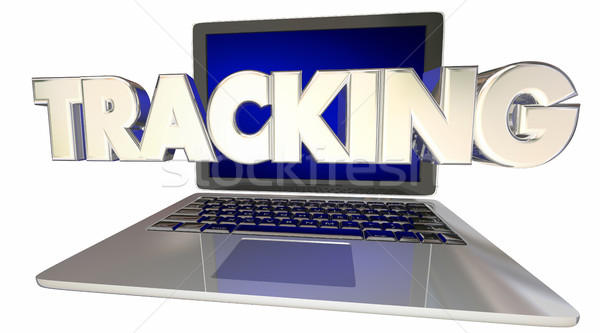 Tracking Cookies Online Internet Following Laptop 3d Illustratio Stock photo © iqoncept