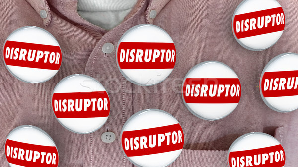 Disruptor Buttons Pins Change Agent Innovator 3d Illustration Stock photo © iqoncept