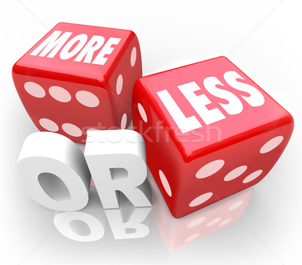 More or Less Words on Red Dice Chance Random Gamble Stock photo © iqoncept