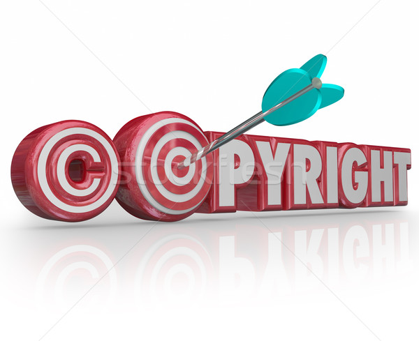 Copyright Red 3d Words Legal Symbol Target Arrow Bulls Eye Stock photo © iqoncept