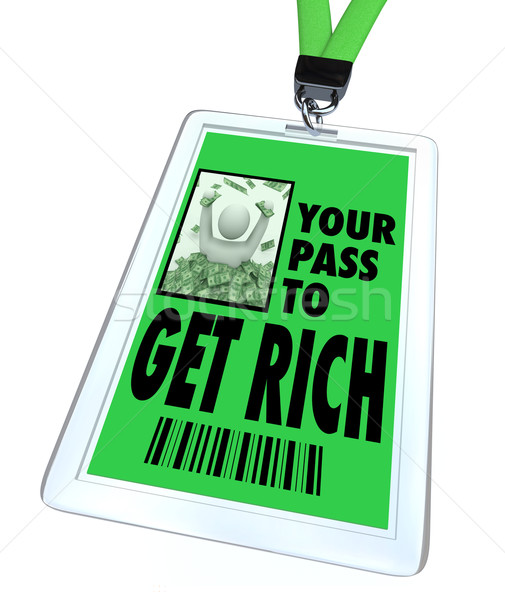 Riche badge lecture affaires sécurité [[stock_photo]] © iqoncept