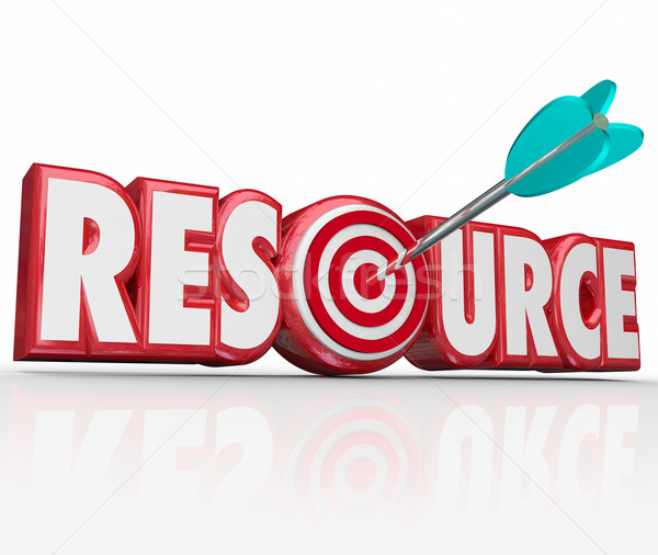 Stock photo: Resource Word Arrow in Target Information Collection Skills Expe