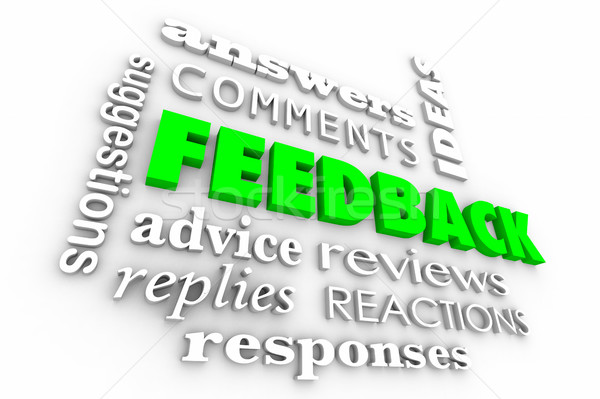 Feedback comentarios palabras collage 3d cuestión Foto stock © iqoncept