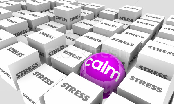 Stock photo: Calm Vs Stress Relax Take Break Time Out Stop Overworking 3d Ill