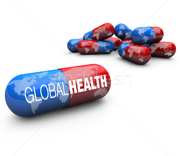 Stock fotó: Globális · egészségügy · kapszula · tabletták · közelkép · egy