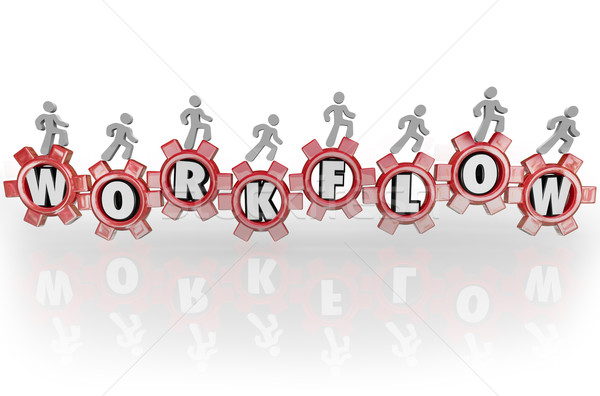 Workflow People on Gears Teamwork Workforce Working Together Stock photo © iqoncept