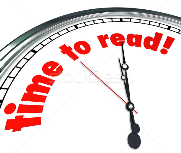 Tiempo leer reloj lectura aprendizaje escuela Foto stock © iqoncept