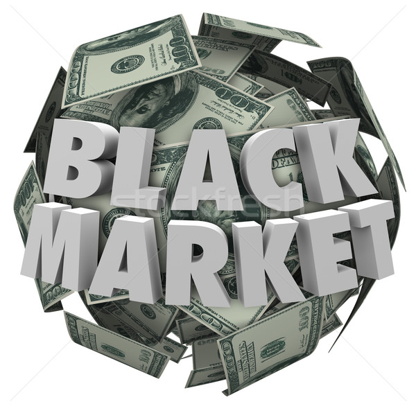 Negro mercado dinero pelota ilegal economía Foto stock © iqoncept
