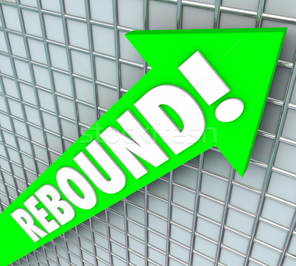 Rebound Word Green 3d Arrow Bounce Back Rising Improvement Stock photo © iqoncept