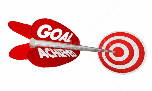 Goal Achieved Arrow Hitting Target Bulls Eye 3d Illustration Stock photo © iqoncept