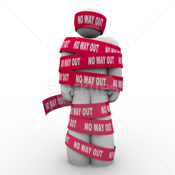 No Way Out Man Wrapped Up in Red Tape Hopeless Stock photo © iqoncept