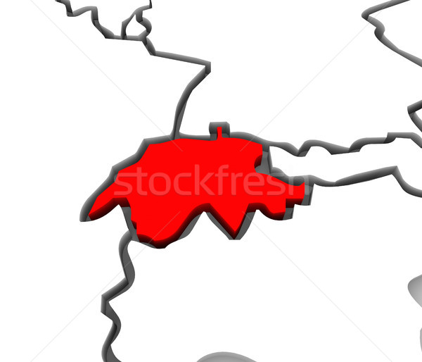 Switzerland 3d Abstract Map Country Stock photo © iqoncept