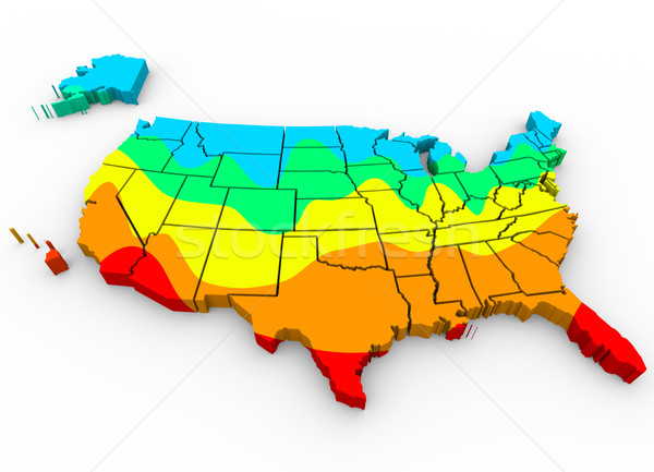United States America Map Average Temperatures Hottest Coldest R Stock photo © iqoncept