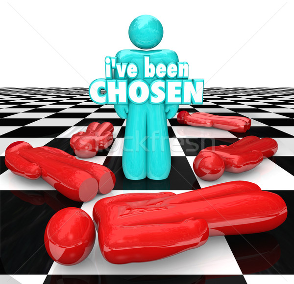 I've Been Chosen 3D Words Last Chess Person Piece Standing Stock photo © iqoncept