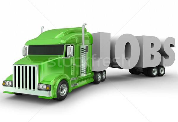 Jobs 3d Word Truck Cab Trailer New Career Stock photo © iqoncept