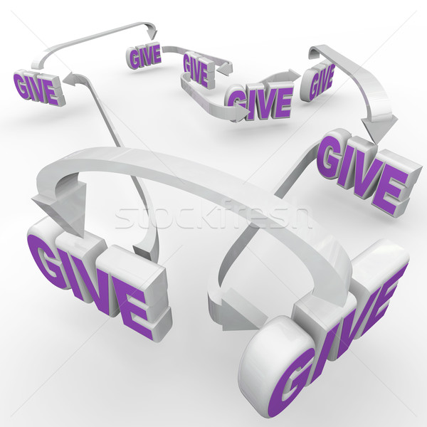 Geben Worte Fundraising Wort viele Pfeile Stock foto © iqoncept